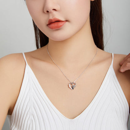 S925 Sterling Silver Adjustable Necklace with CZ and Enamel Pendant