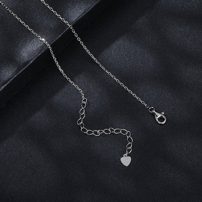 925 Sterling Silver Moissanite Necklace with Pavé Setting, 1 Carat, 400mm Length for Women