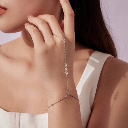 925 Sterling Silver White Gold Plated Bracelet with Pavé Setting CZ for Women