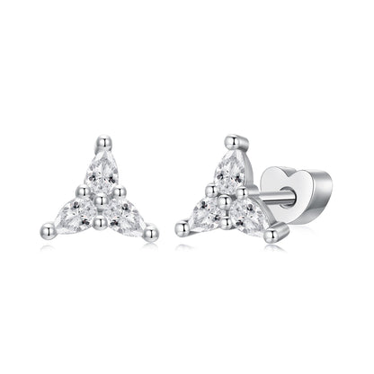 925 Sterling Silver Earrings with Pavé Setting CZ