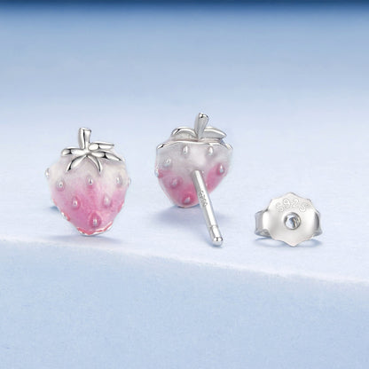 925 Sterling Silver White Gold Plated Enamel Earrings