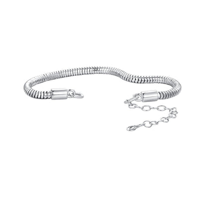 925 Sterling Silver Plated Platinum 140mm Chain Thickness 3mm Bracelet for Women