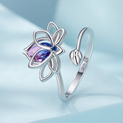 925 Sterling Silver Pavé Setting CZ & Synthetic Tourmaline Ring for Women