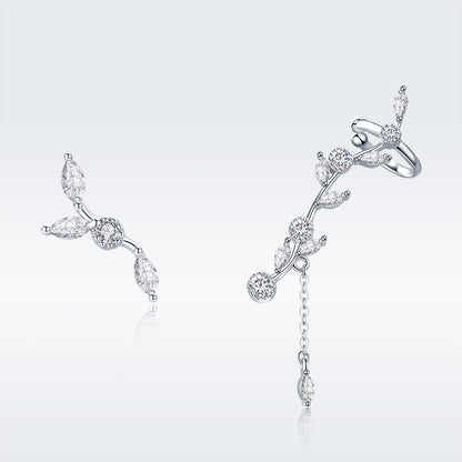 925 Sterling Silver Earrings with Platinum Plating and CZ for Women