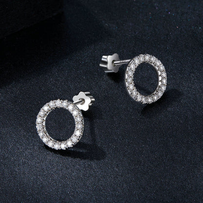 925 Sterling Silver 10mm Moissanite Earrings for Women