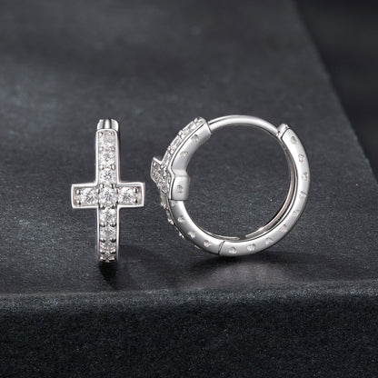 925 Sterling Silver Moissanite Earrings 1.3cm for Women