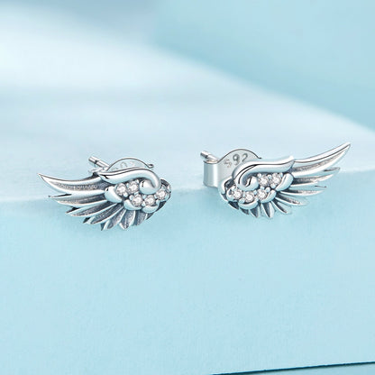 925 Sterling Silver Oxidized Pavé CZ Earrings