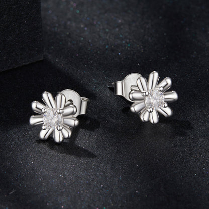 925 Sterling Silver Moissanite 0.3cm Earrings for Women