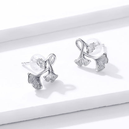 925 Sterling Silver Plated Platinum Wiredrawing Earrings