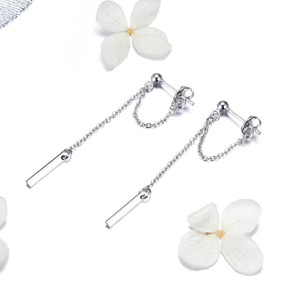 S925 Sterling Silver Plated Platinum Earrings for Women