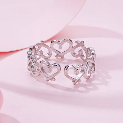 925 Sterling Silver and White Gold Plated Ring for Women