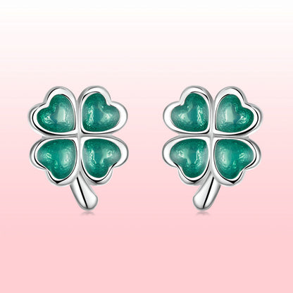 925 Sterling Silver Enamel Plated Platinum Earrings for Women