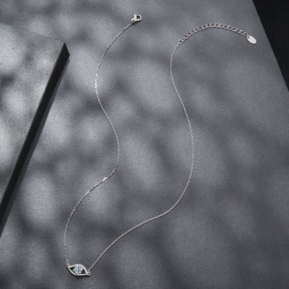 925 Sterling Silver Moissanite Necklace 40+5cm in Length for Women