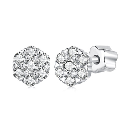 925 Sterling Silver Moissanite 0.15ct/0.027ct Earrings for Women
