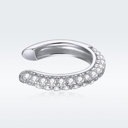 S925 Sterling Silver Pavé Set CZ Earrings - 1.1cm for Women