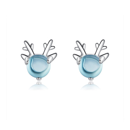 925 Sterling Silver Transparent Glass Earrings