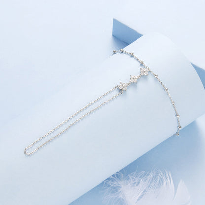 925 Sterling Silver 15+6cm White Gold Plated Pavé Setting CZ Bracelets