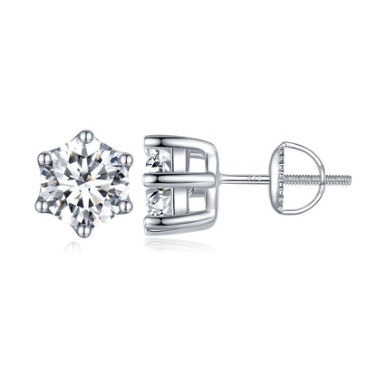 925 Sterling Silver Pavé Set CZ Earrings for Women - 0.5x0.5 cm