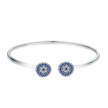 925 Sterling Silver Bracelet with Outer Diameter 6cm and Wall Thickness 0.2cm for Women