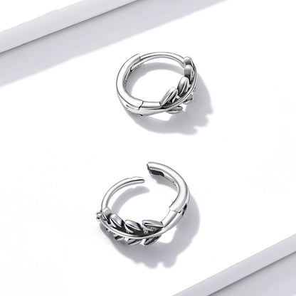 S925 Oxidized Silver Earrings 1.2*0.5cm for Women