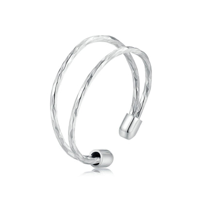 925 Sterling Silver & White Gold Plated Ring for Women - Stylish Width 2.3-6.3mm