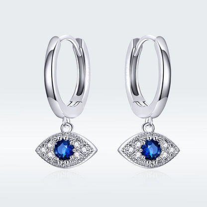 S925 Platinum Plated Pavé Setting CZ Earrings - 1.9*1cm - Women's Jewelry