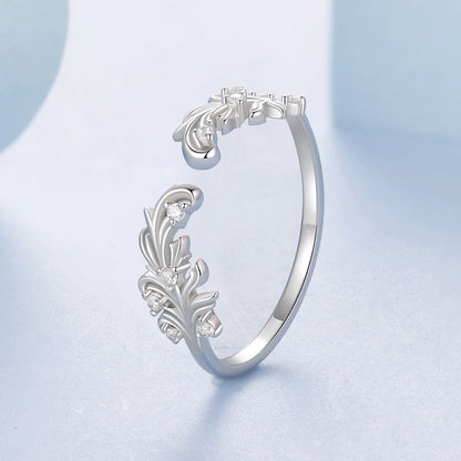 925 Sterling Silver White Gold Plated Ring with Pavé Setting CZ for Women