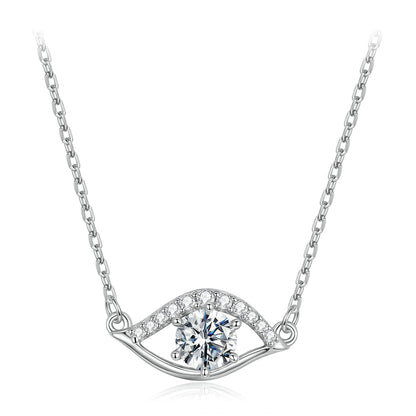 925 Sterling Silver Moissanite Necklace 40+5cm in Length for Women