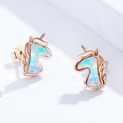 925 Sterling Silver Opal Earrings for Women