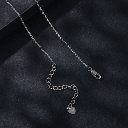 925 Sterling Silver Plated Platinum 5.0mm Moissanite Necklace for Women