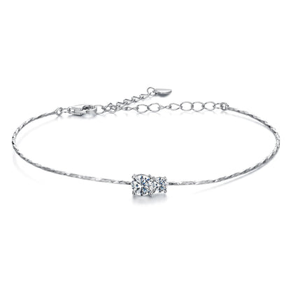 925 Sterling Silver 0.2 Carat Genuine Moissanite Bracelet for Women