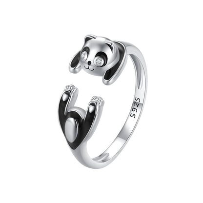925 Sterling Silver Enamel Process Pavé Setting CZ Ring for Women