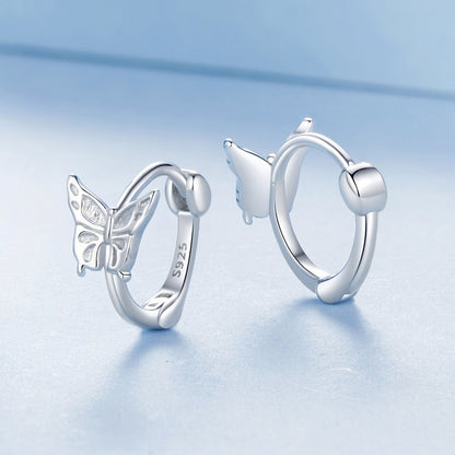 925 Sterling Silver Earrings with White Gold Plating, 1.1x0.7 cm, for Women