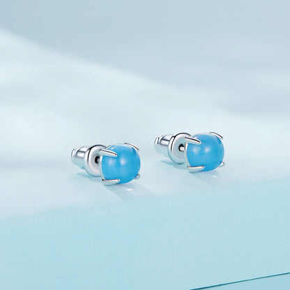 925 Sterling Silver Opal Earrings for Women