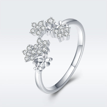 S925 Sterling Silver Pavé Setting CZ Ring for Women