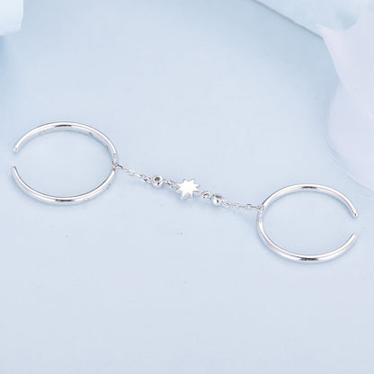925 Sterling Silver Plated CZ Ring 30mm Chain Length, 1.7mm Width for Women