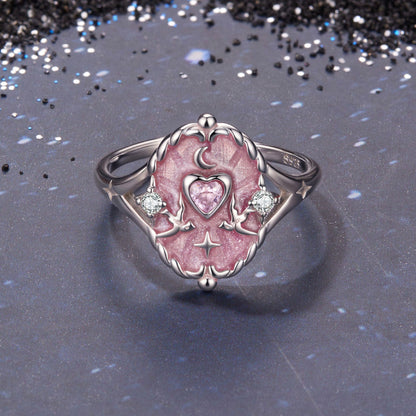 925 Sterling Silver Pendant 0.15cm Enamel CZ Ring for Women