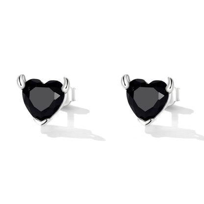 925 Sterling Silver Oxidized CZ Earrings for Women