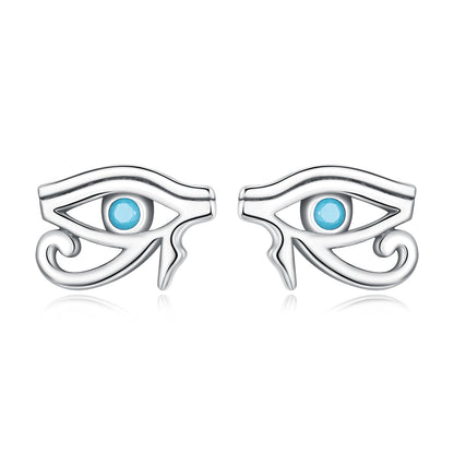 925 Sterling Silver Turquoise Earrings, 0.6*0.9cm, Oxidized Silver Finish for Women