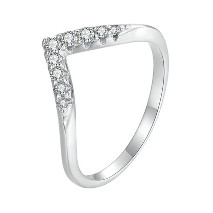 S925 Sterling Silver Moissanite 1.7mm Ring for Women - Size 6