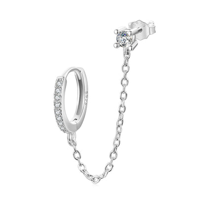 S925 Sterling Silver 3mm Pavé Setting CZ Earrings for Women