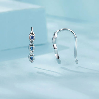 925 Sterling Silver CZ Pavé Earrings 13*2mm for Women