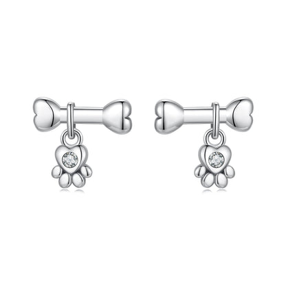 925 Sterling Silver Earrings with Pavé Setting CZ in Oxidized Silver