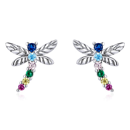 925 Sterling Silver Earrings with Pavé Setting CZ in Oxidized Silver