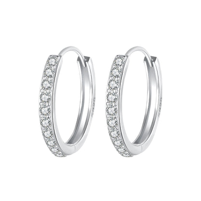 925 Sterling Silver Pavé Setting Gold Plated Earrings for Women
