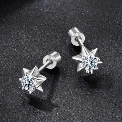 925 Sterling Silver Moissanite 0.10 Carat Earrings for Women