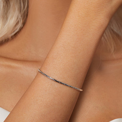 925 Sterling Silver + White Gold Plated Bracelet
