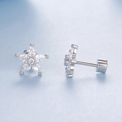 925 Sterling Silver Earrings with Pavé CZ Setting
