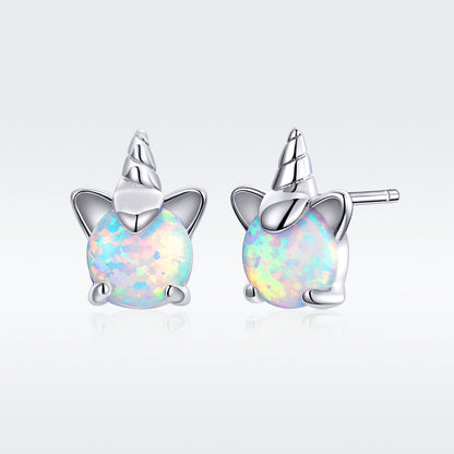 S925 Sterling Silver Earrings with Translucent Opal