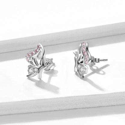925 Sterling Silver Earrings with CZ in Pavé Setting
